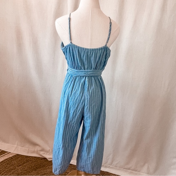 Sienna Sky — Blue Stripe Belted Jumpsuit - Picture 2 of 3
